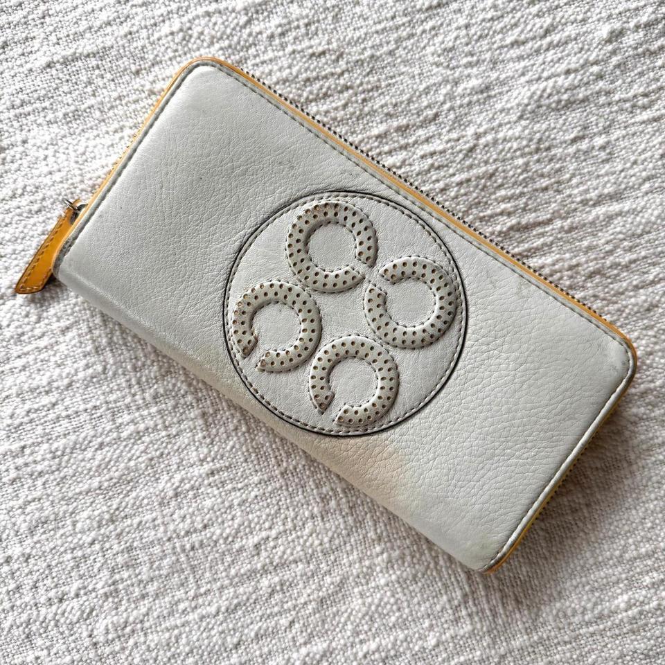 Coach Whiteyellow Pebbled Leather Zip 93c7
