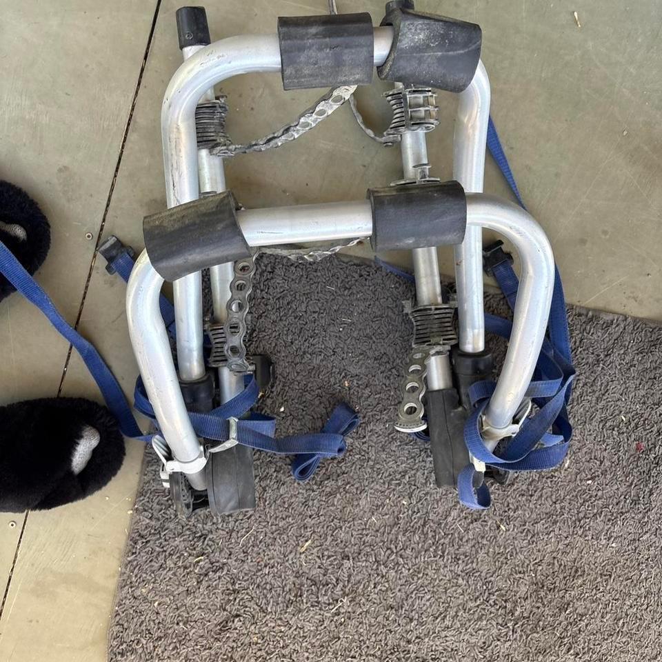 Silver And Blue Bike Rack