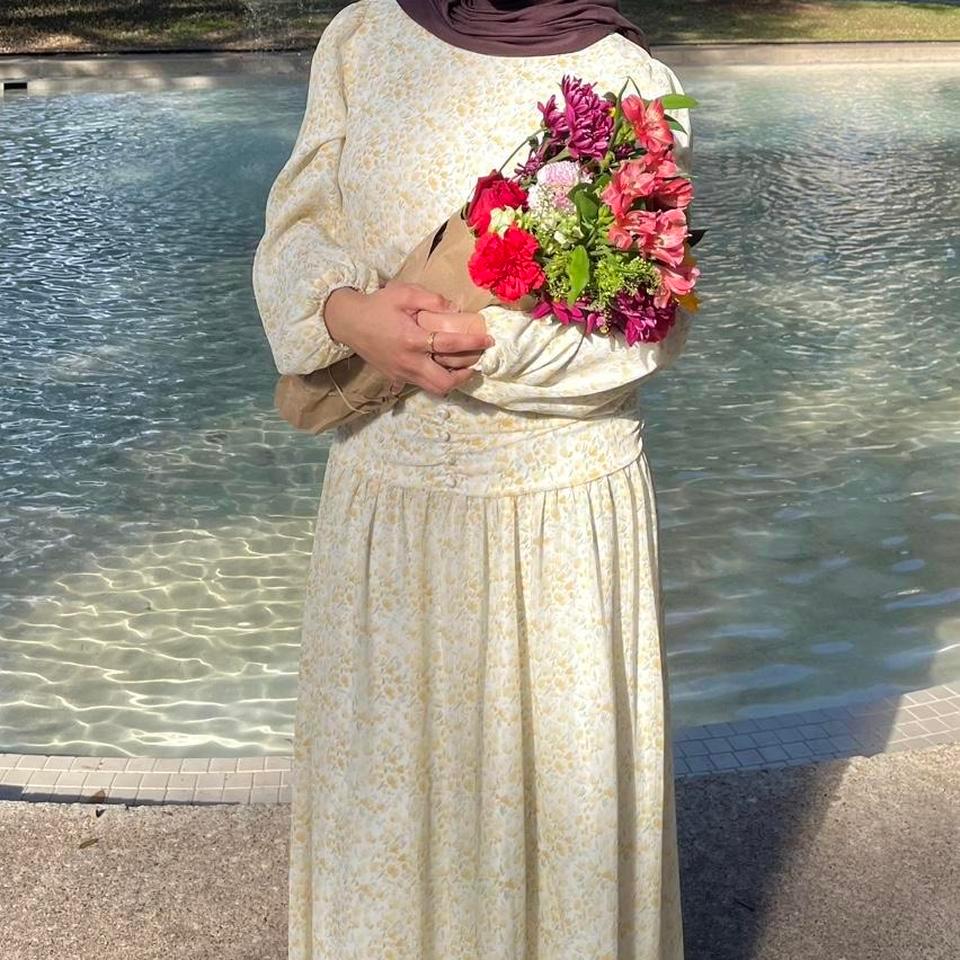 Yellow Floral Maxi Dress With 3