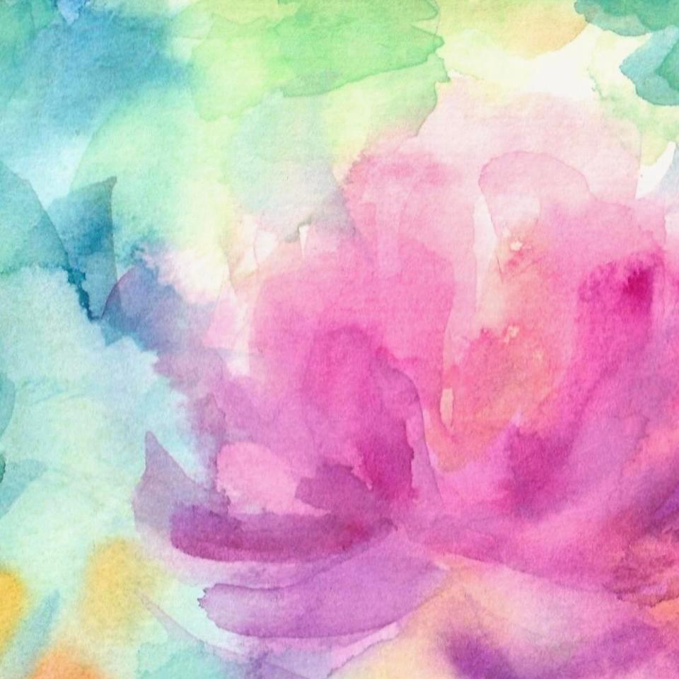 Original Watercolor Colorful Abstract Floral C7e7 2