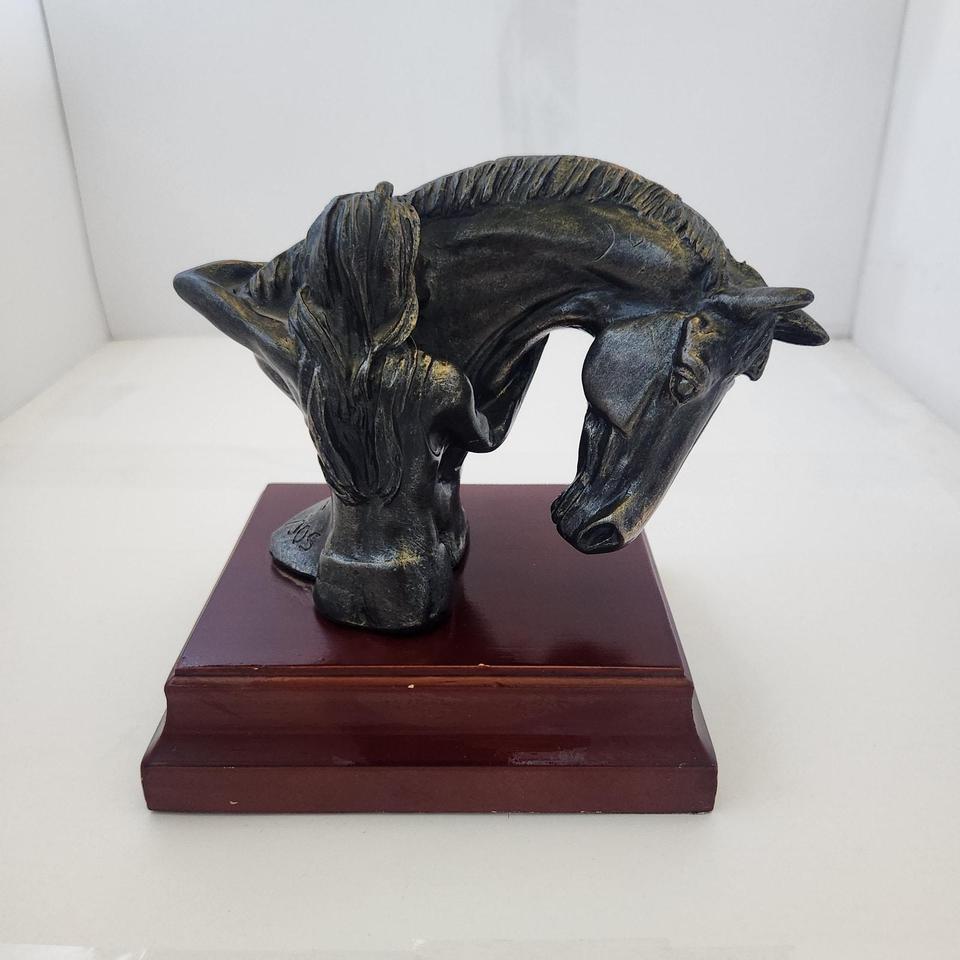 Vintage Metal Sculpture Woman And