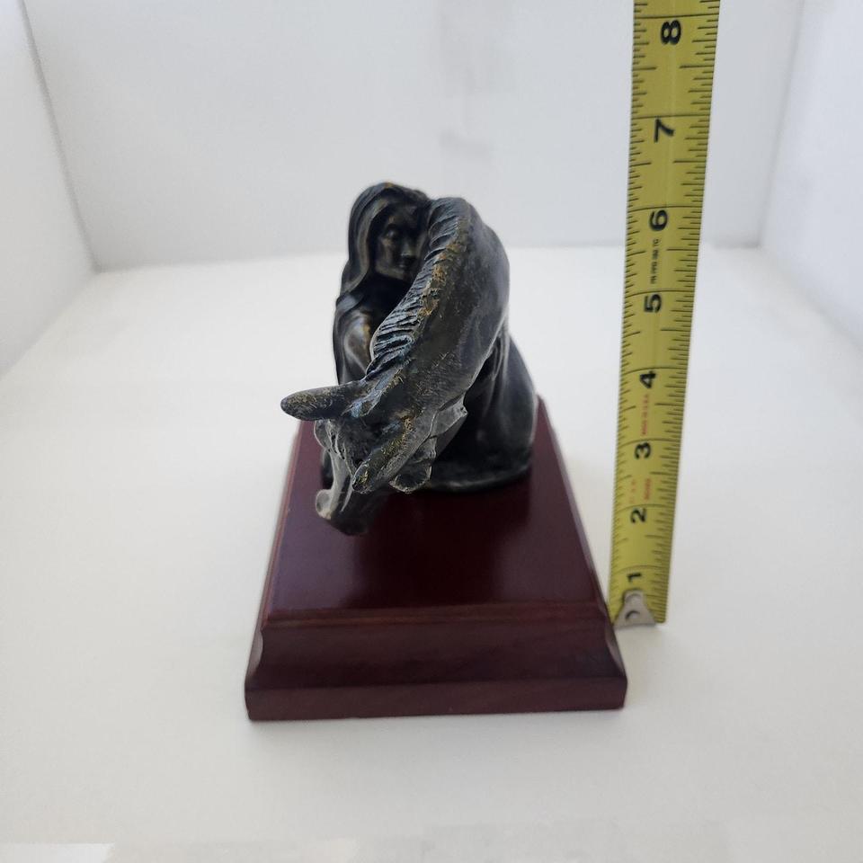 Vintage Metal Sculpture Woman And 6