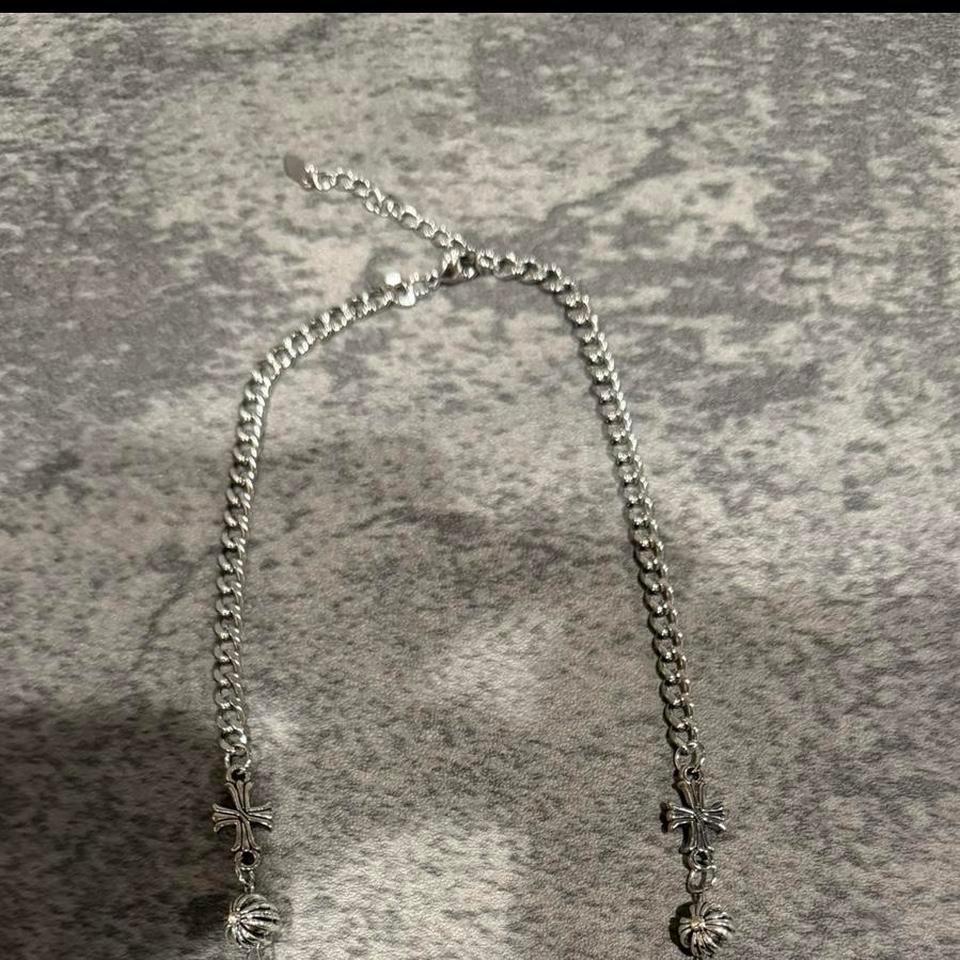 Silver Cross Choker Necklace With Ecb7 5