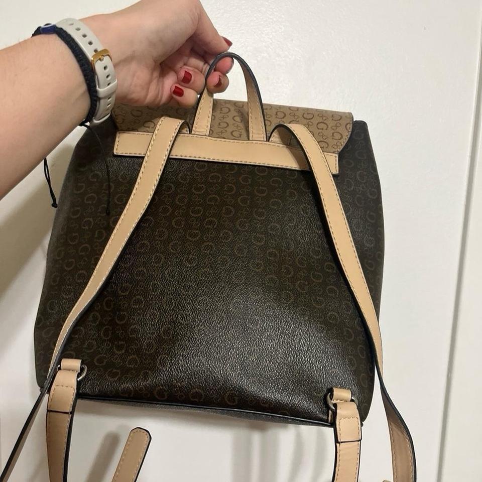 Guess Brown Backpack With Tan A9bd 2