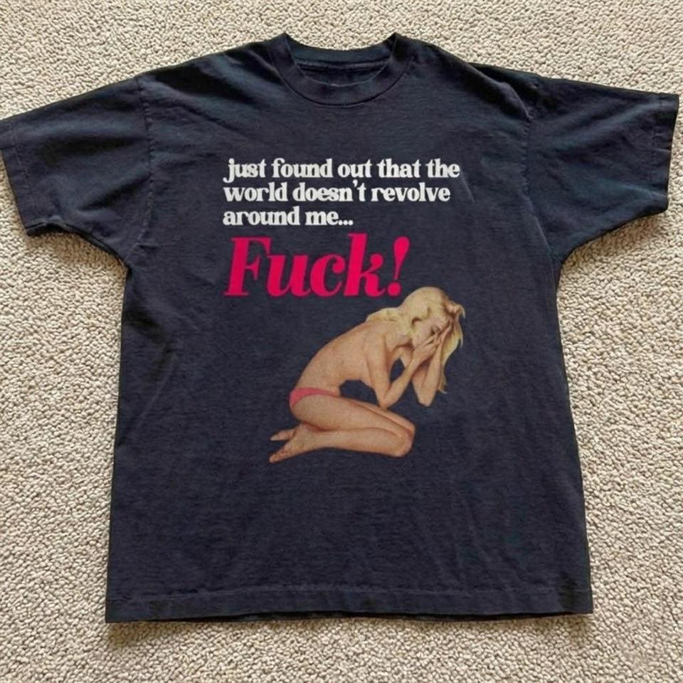 Black Graphic Tee With Funny 5bb3