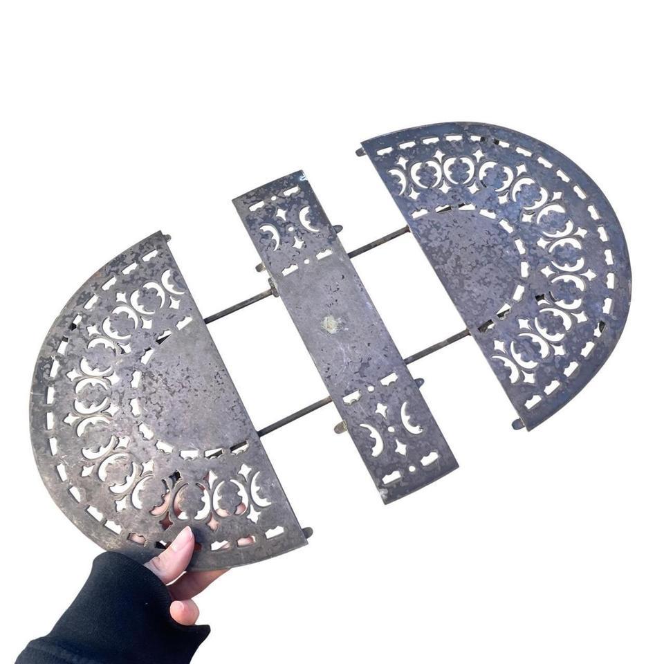 Vintage Ornate Oval Metal Folding 4c02 3