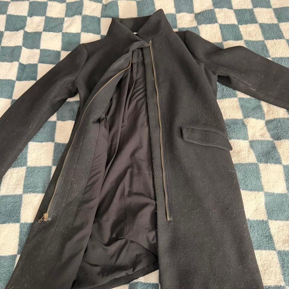 Black Wool Coat With Zipper Ea7c 2