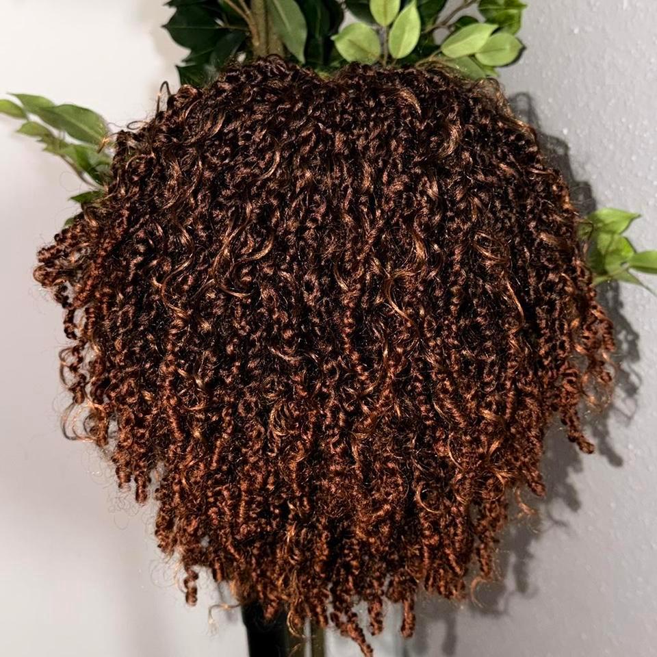 Brown Curly Lace Front Wig F820 3