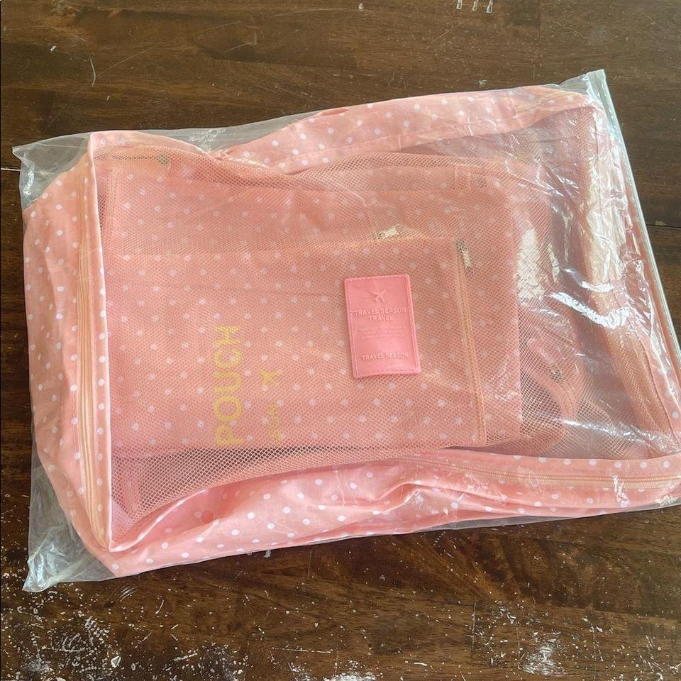 New 6pc Pinkwhite Polka Dot Fd30 6