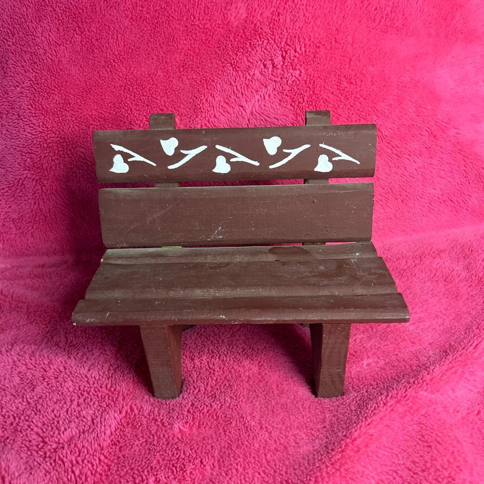 Miniature Wooden Bench With Painted