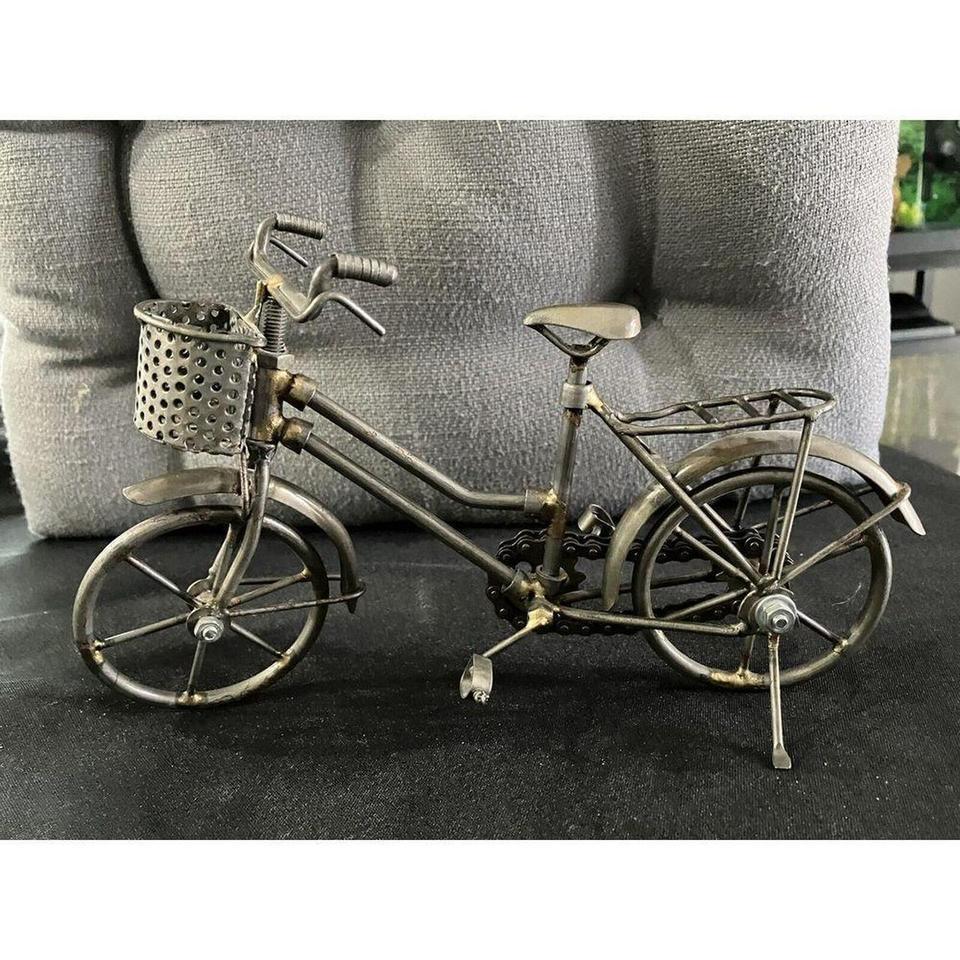 Vintage Metal Bicycle With Basket F39e 2