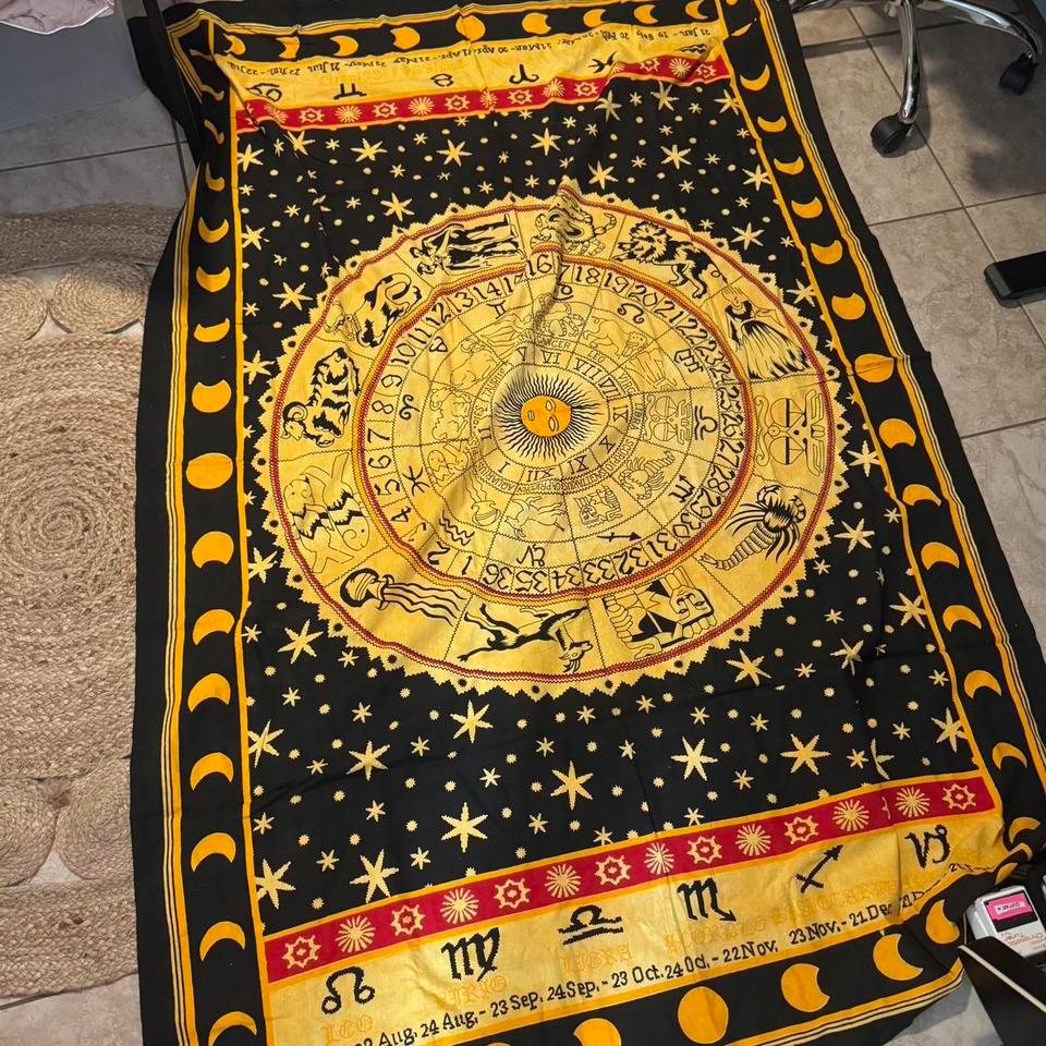 Black Astrology Horoscope Tapestry Approx 4c04
