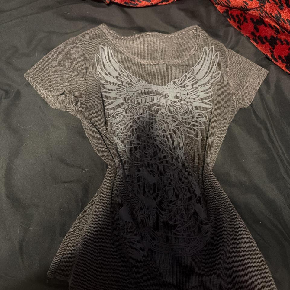 Grey And Black Graphic Tee 55ad