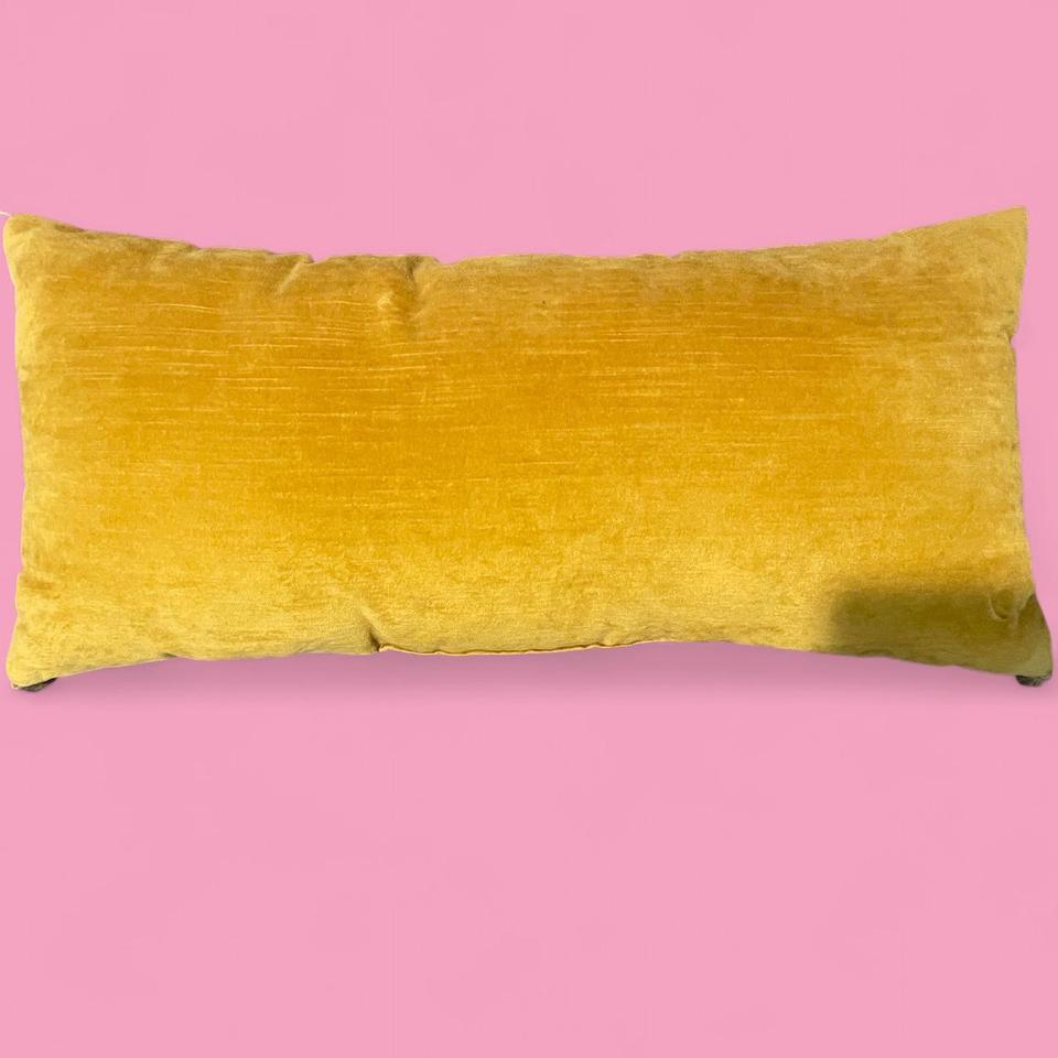 Yellow Velvet Pillow Edb8 2