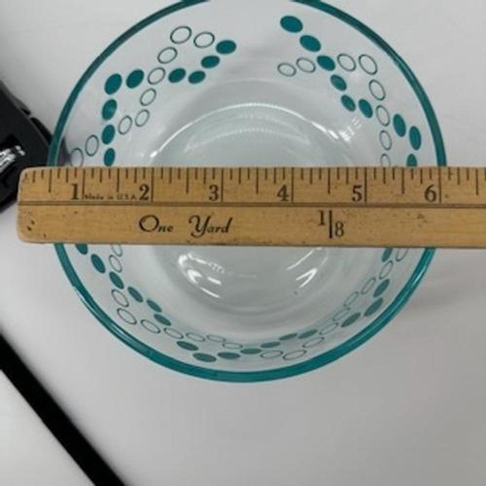 Vintage Pyrex Turquoise Dots 6 9e60 3