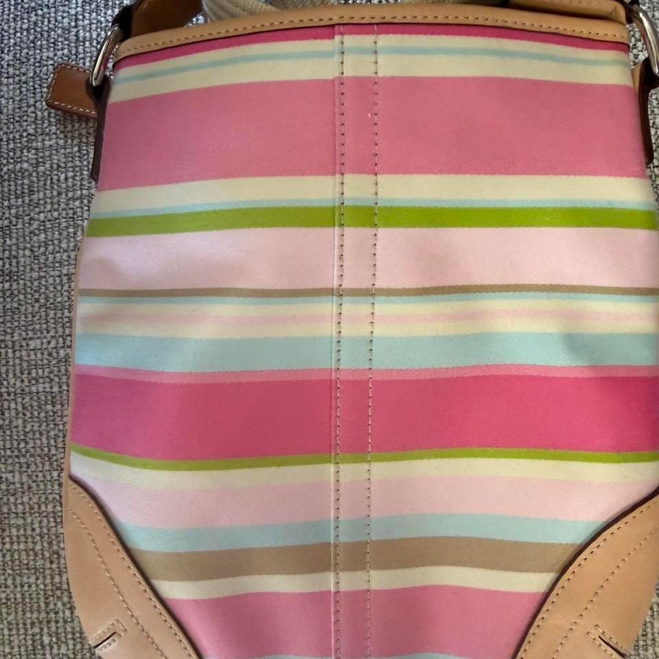 Coach Pink Striped Crossbody Bag D008 2