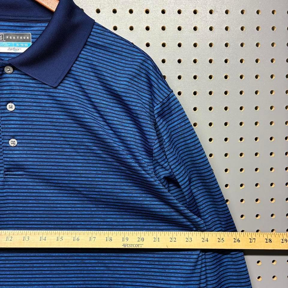 Pga Tour Blue Striped Long Be42 7