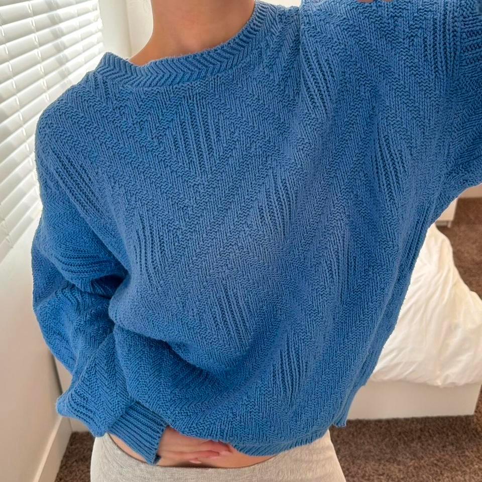 Blue Cable Knit Sweater 100 9328 4