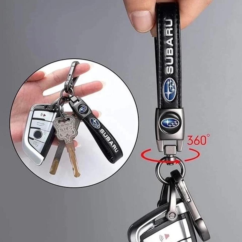 Subaru Black Leather Keychain Subaru Cd40 4