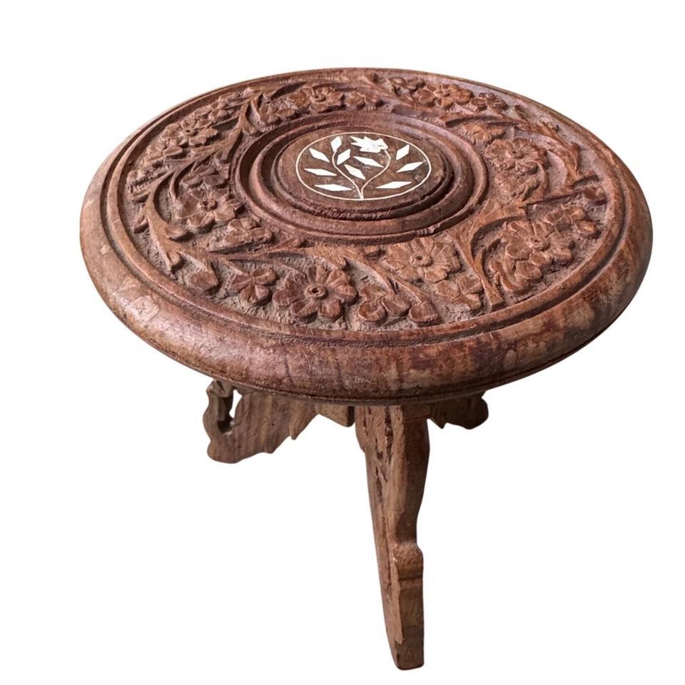 Vintage Hand Carved Wood Plant 5ee9