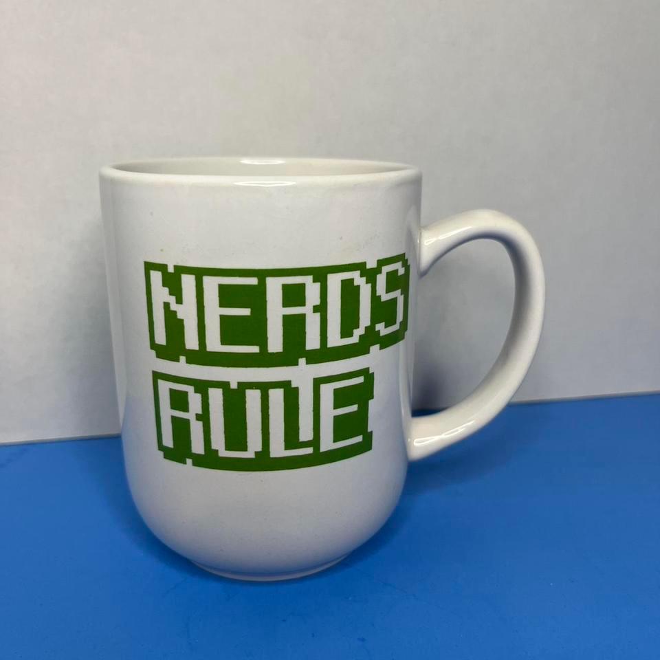 Nerds Rule White Gamer Pixel