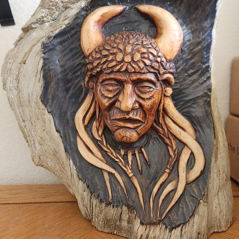 Native American Sculpture Warrior This