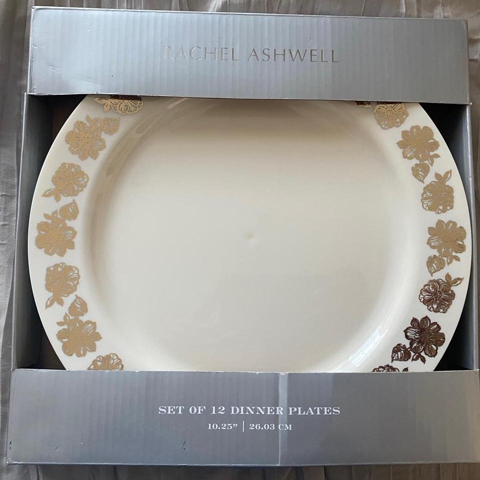 Rachel Ashwell Gold Floral Dinner D4fa