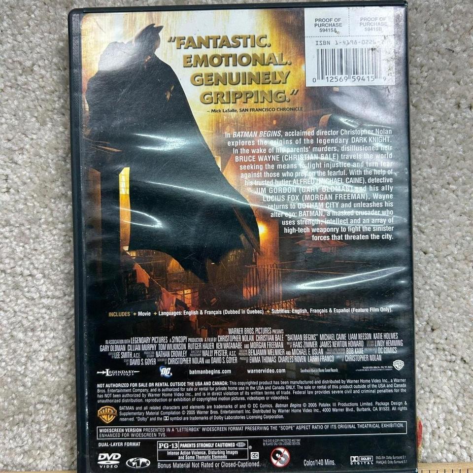 Batman Begins Dvd 2005 Widescreen 399a 2