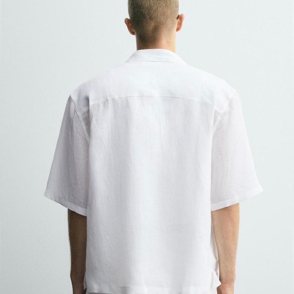 Zara White Linen Shirt Size 9a7f 3