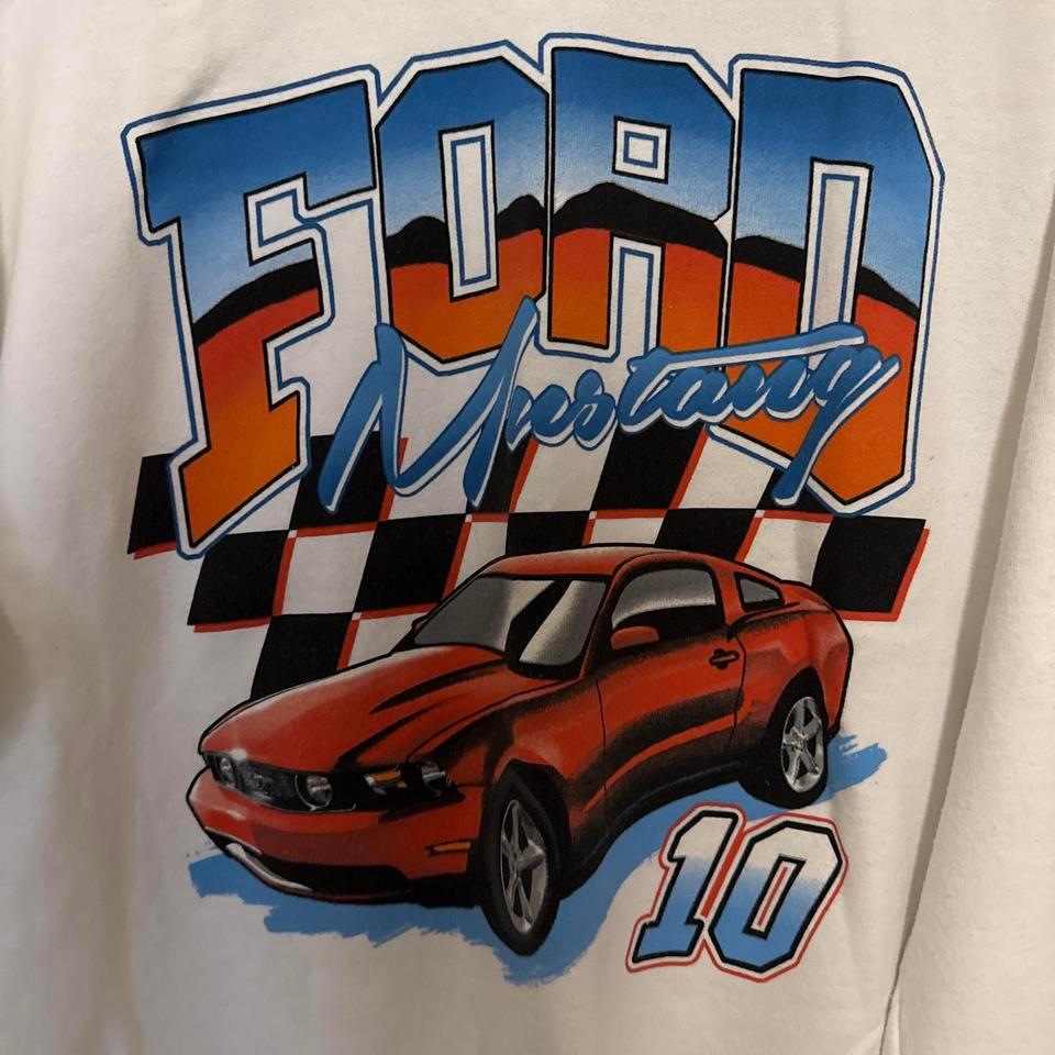 Ford Mustang White Crewneck Sweatshirt E53d 2