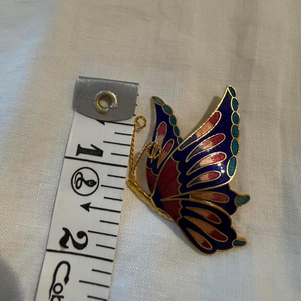 Vintage Cloisonne Butterfly Brooch Pin C40b 5
