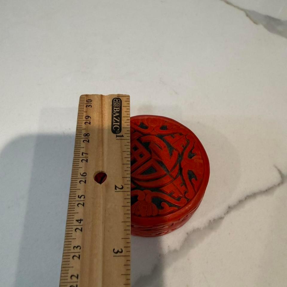 Miniature Chinese Carved Red Cinnabar A195 2