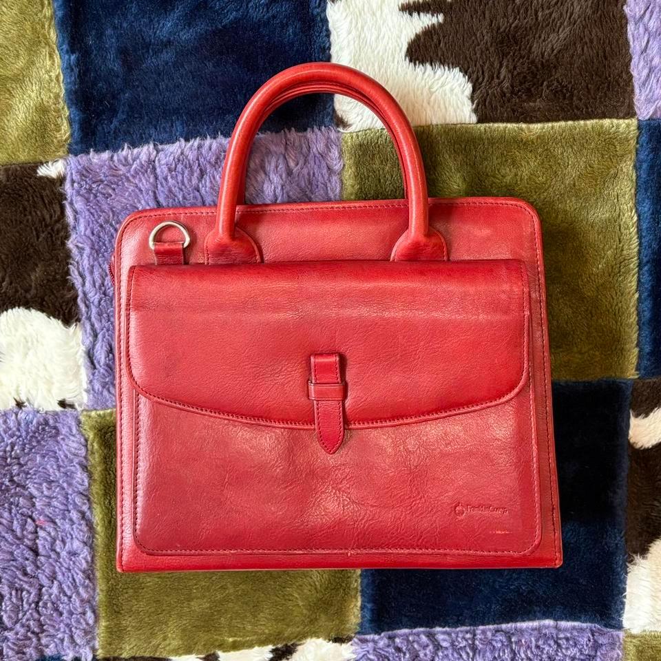 Vintage Red Genuine Leather Handbag