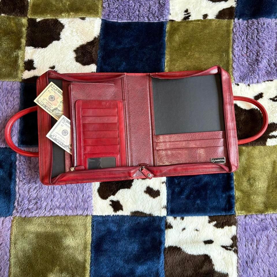 Vintage Red Genuine Leather Handbag 5