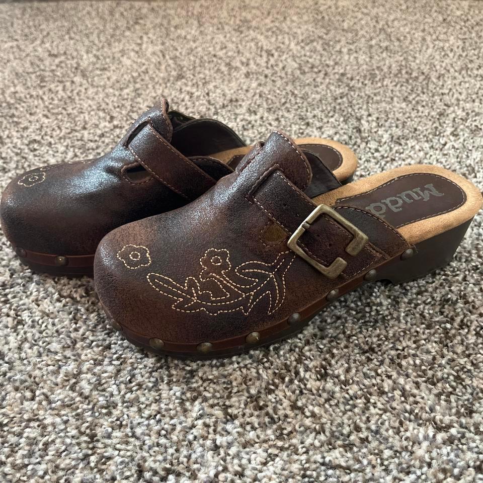Y2k Mudd Brown Embroidered Flower 0d3f 3