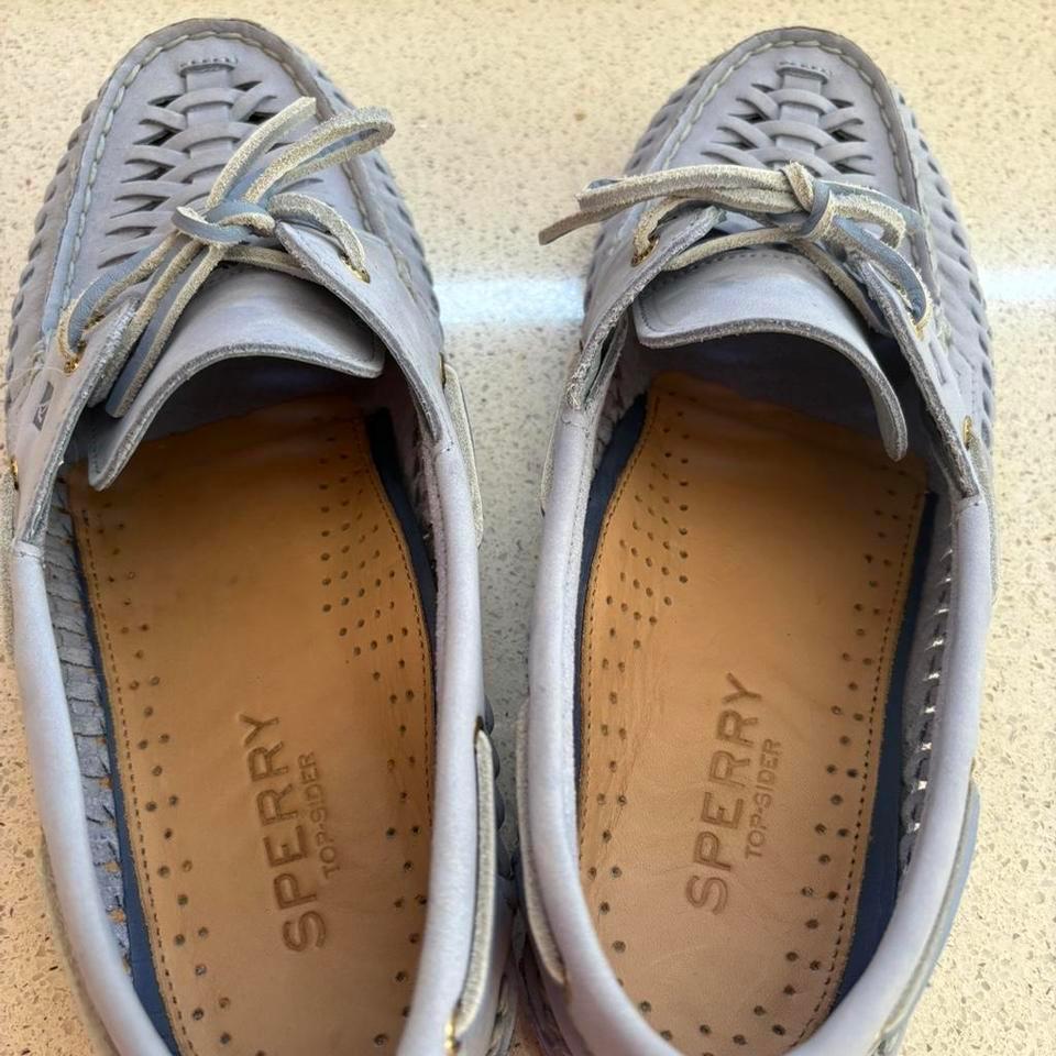 Sperry Blue Leather Boat Shoes 5582 4