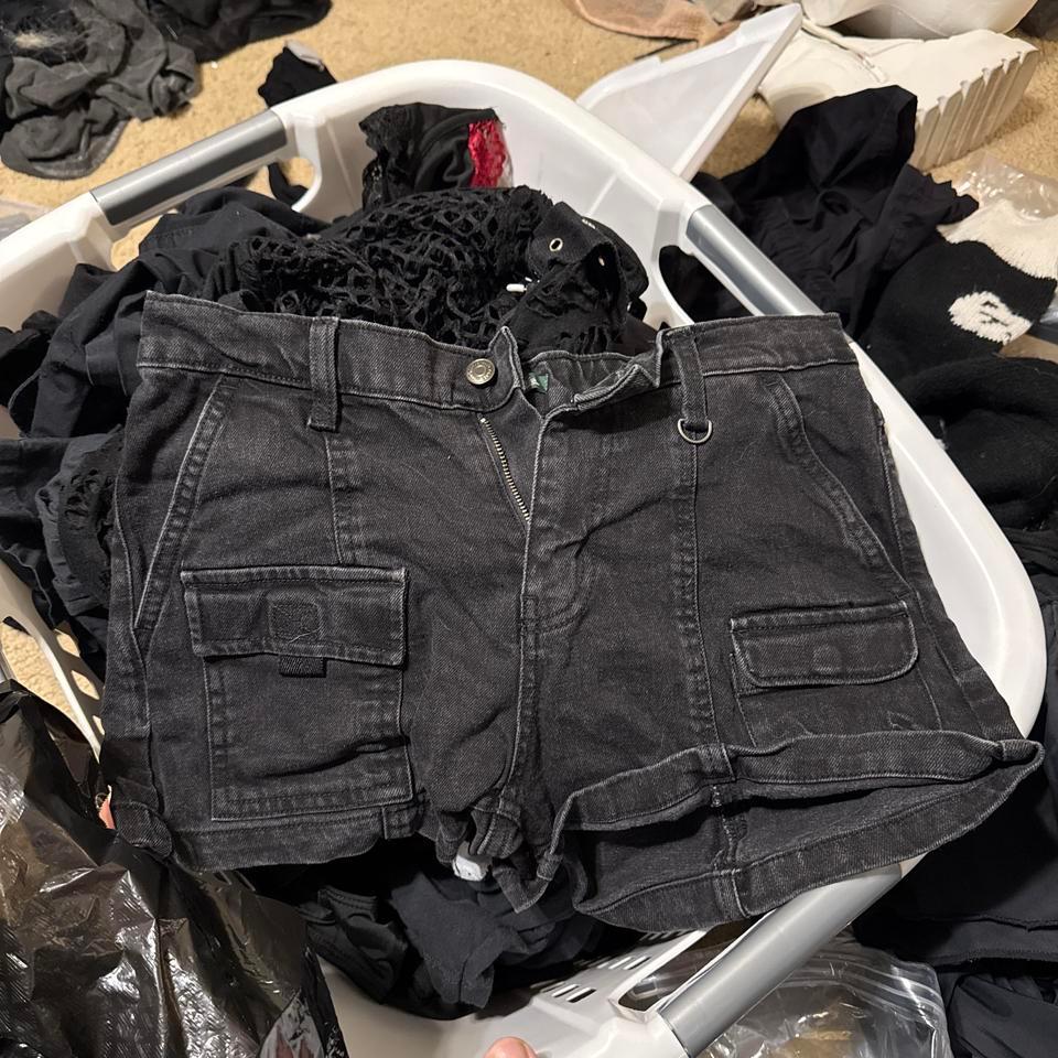 Black Denim Cargo Shorts Cargo 2c89