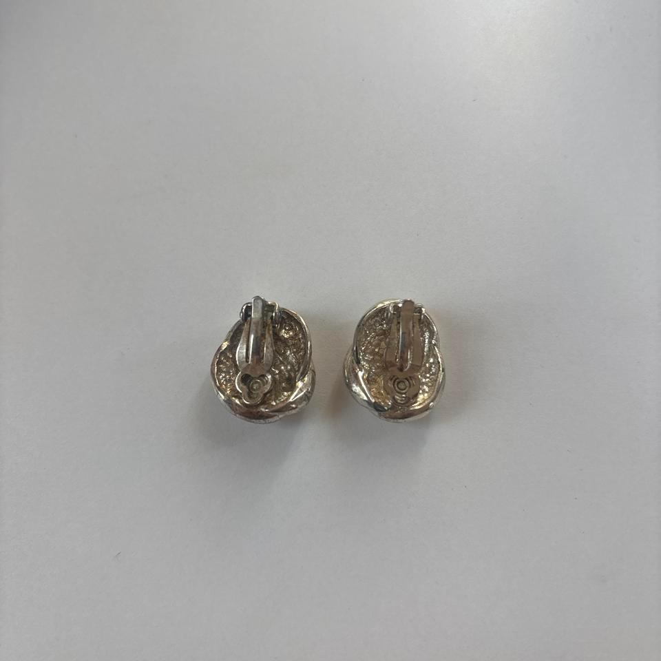 Vintage Silver Knot Clip On 5311 2