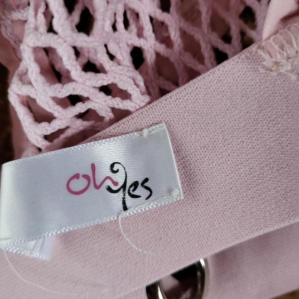 Pastel Pink Netted Sheer Mesh C69a 8