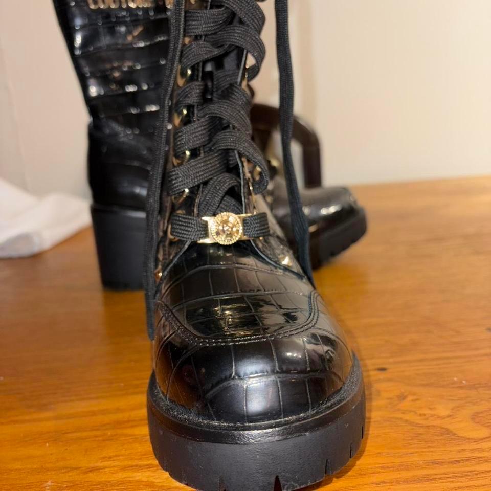 Black Versace Lace Up Boots 2