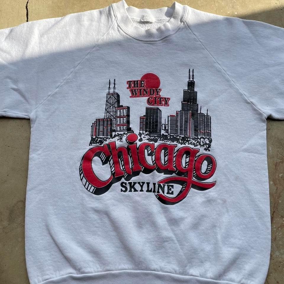 Vintage 80s Chicago Skyline White 806c 3
