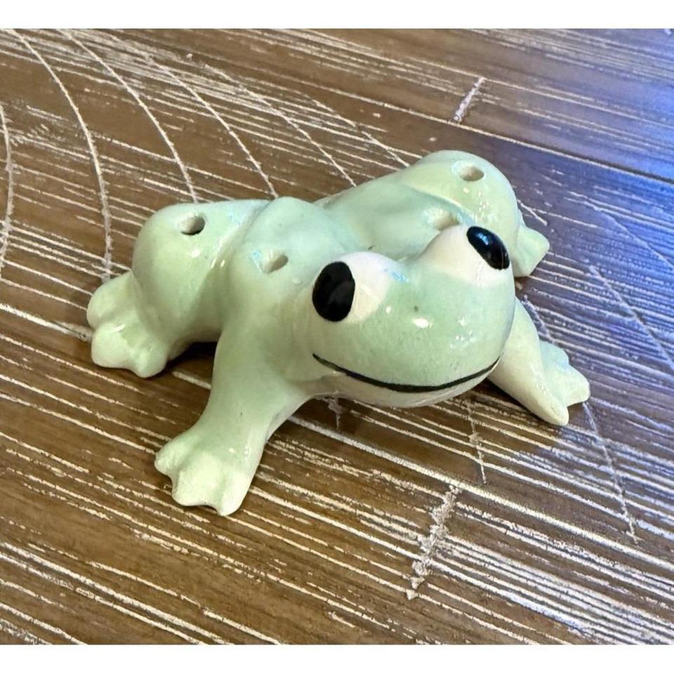 Vtg Ceramic Flower Frog Mcm 9f3f