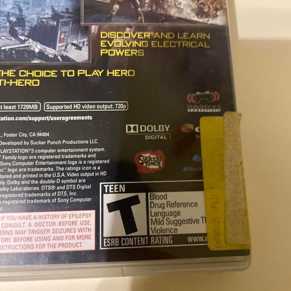 Infamous Ps3 Game In Case A7ea 3