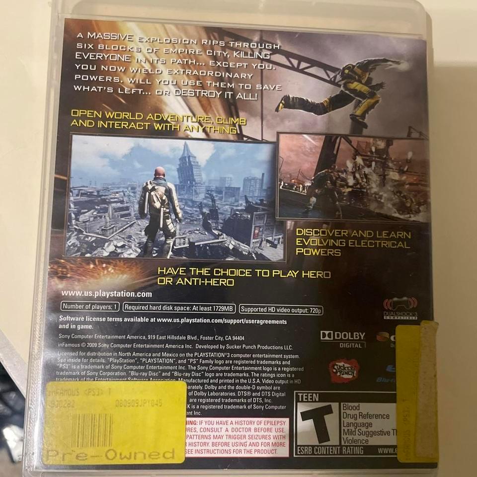 Infamous Ps3 Game In Case A7ea 2