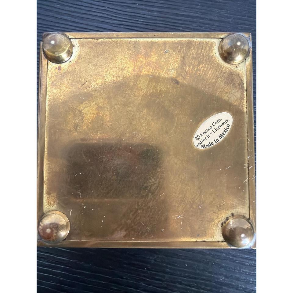 Vtg Enesco Floral Iris Brass 7229 7