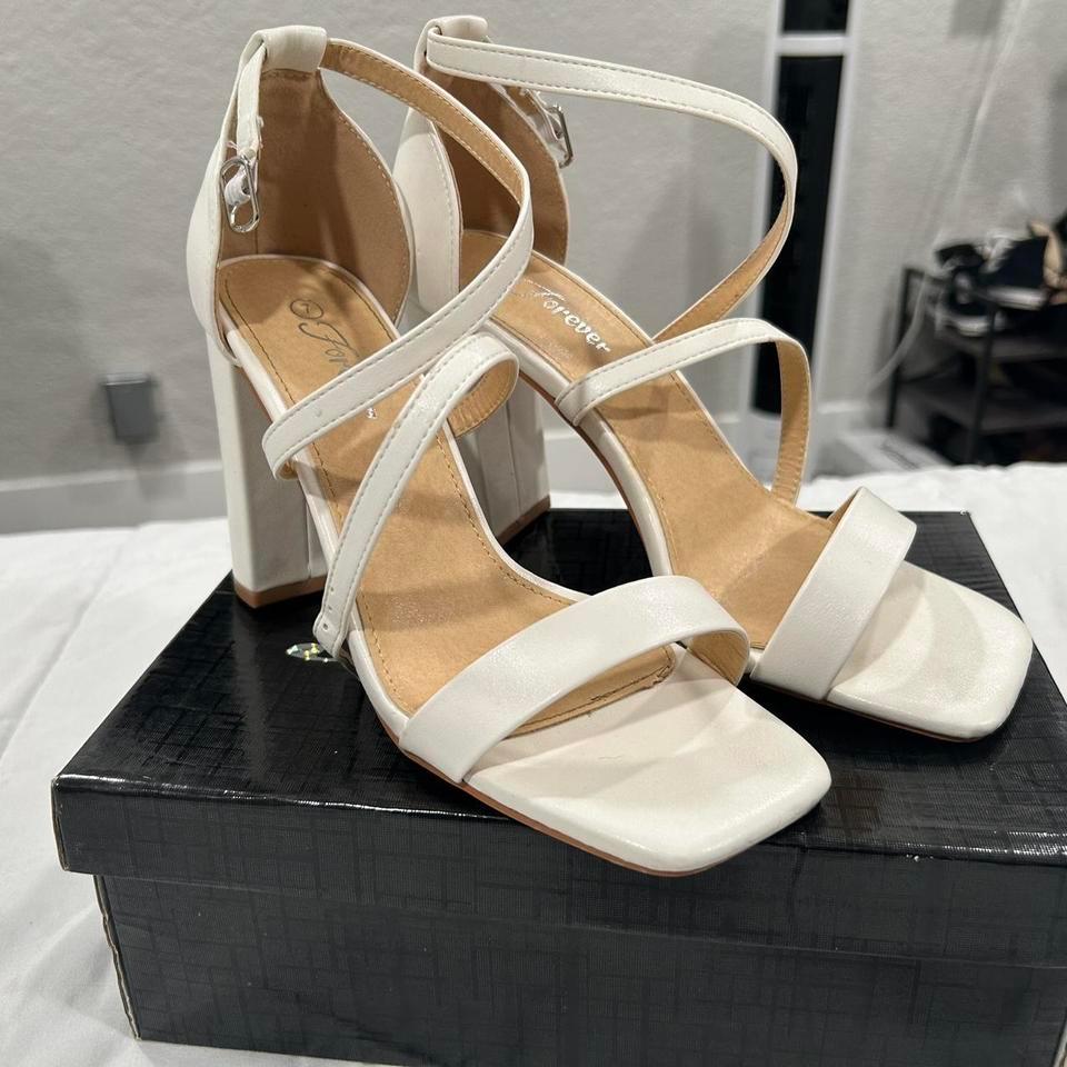 Forever Brand White Strappy Heels 7c4b 2