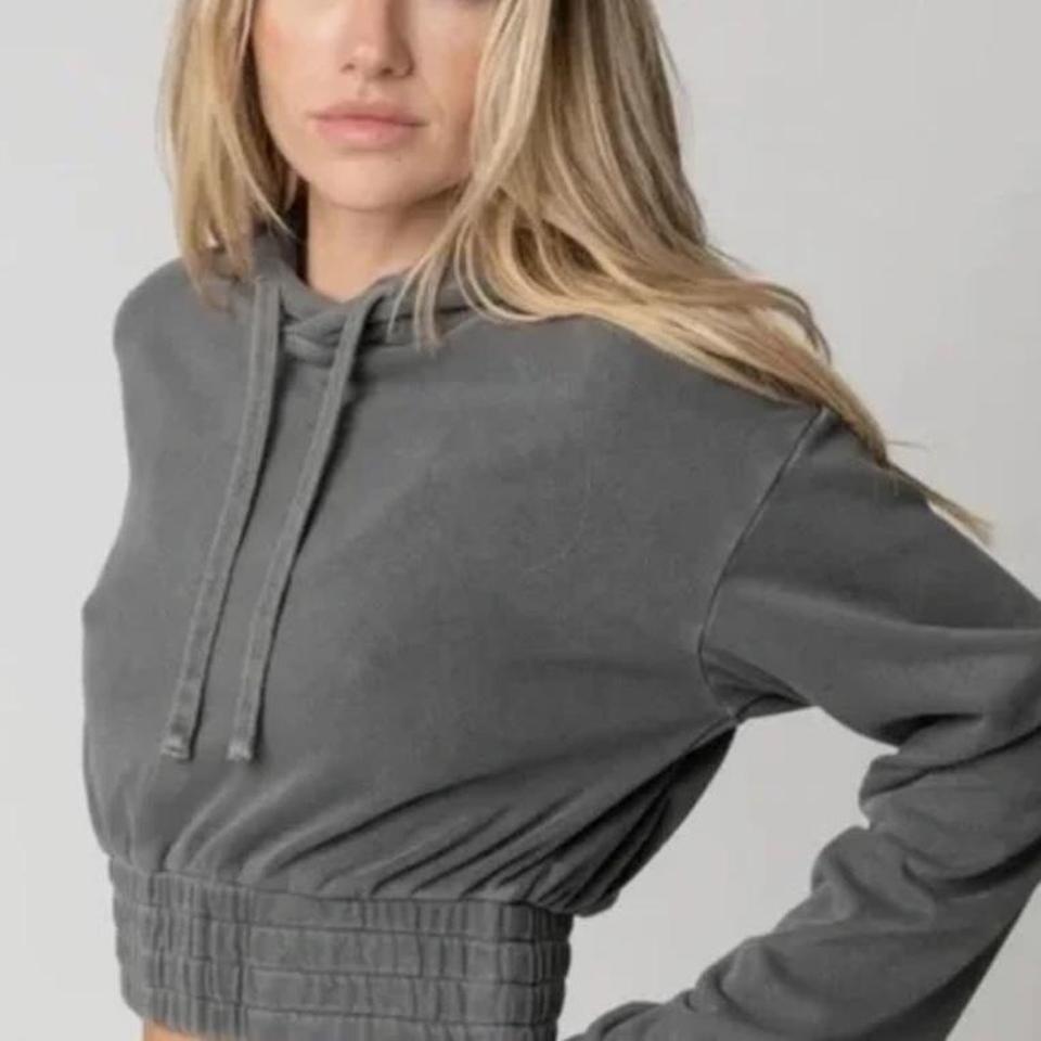 Talentless Grey Cropped Hoodie Size 981c 2