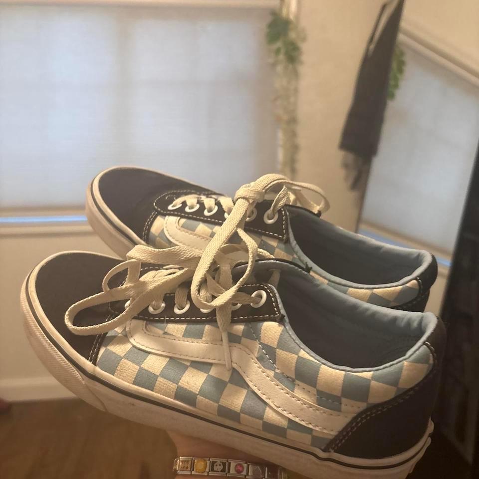 Light Blue Checkerd Vans Good E193