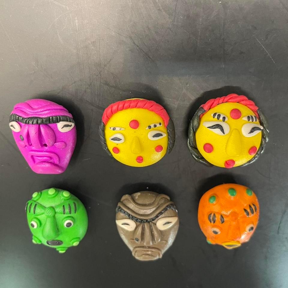 Set Of 6 Colorful Face 7
