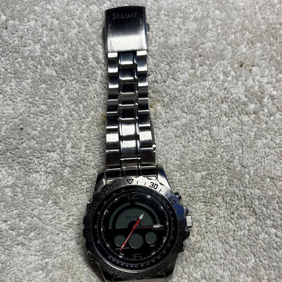 Stauer Black And Silver Digital 40ed